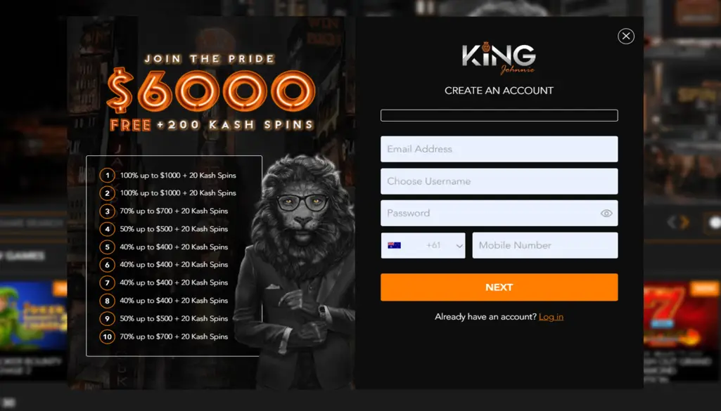 King Johnnie Registration